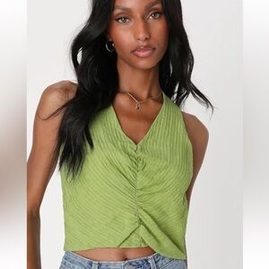 Green Sleeveless Women's Top
